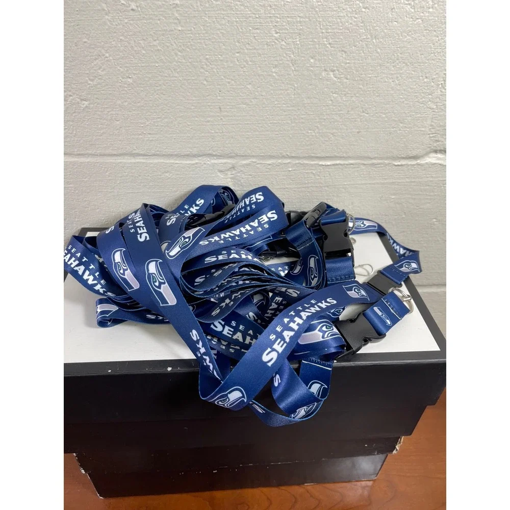 Seattle Seahawks NFL Lanyard Navy Blue Team Logo ID Badge Key Holder 24 Inch